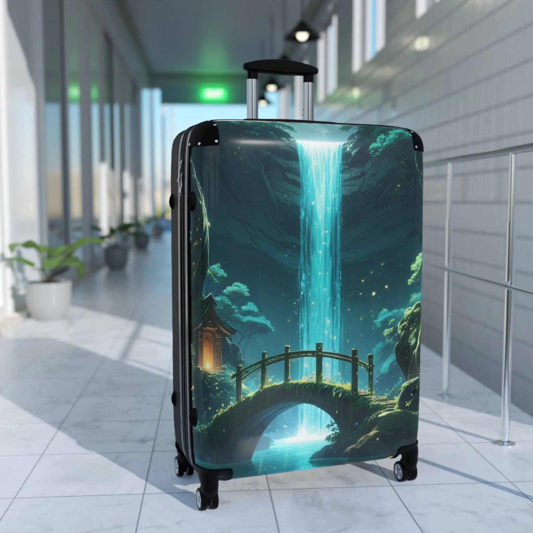 Scenic Waterfall Suitcase - Travel in Style with Adventure-Inspired Luggage