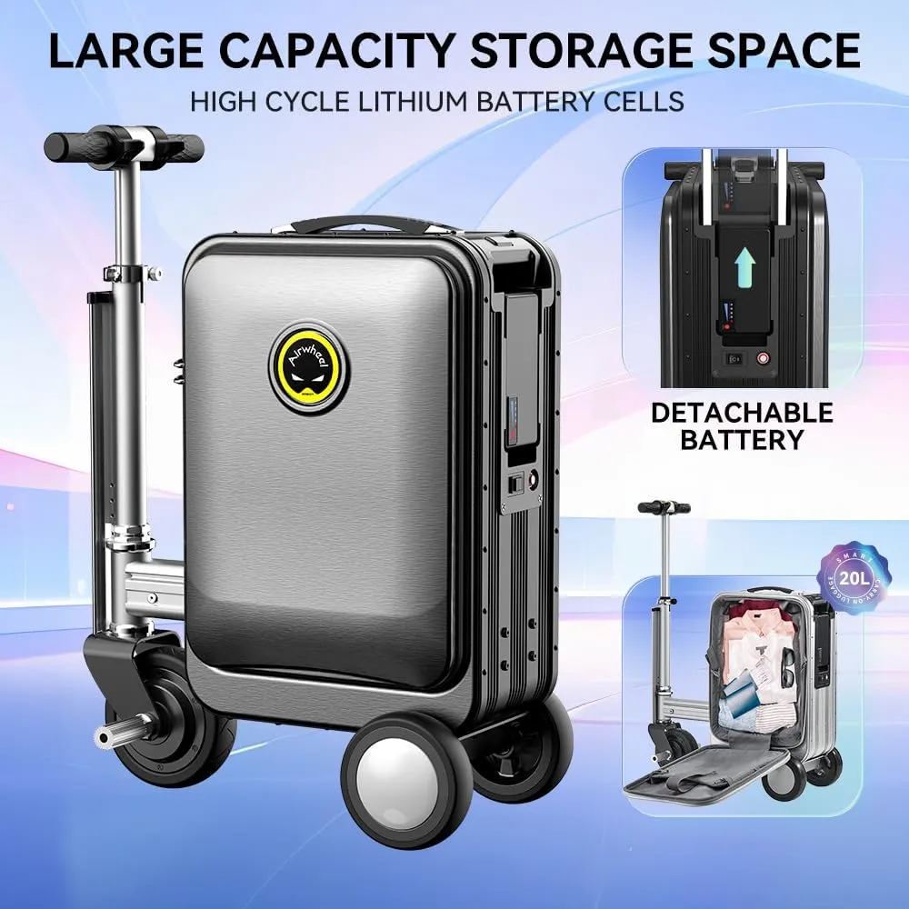 SE3S Smart Riding Luggage Electric Suitcase Scooter with Removable Battery (black)