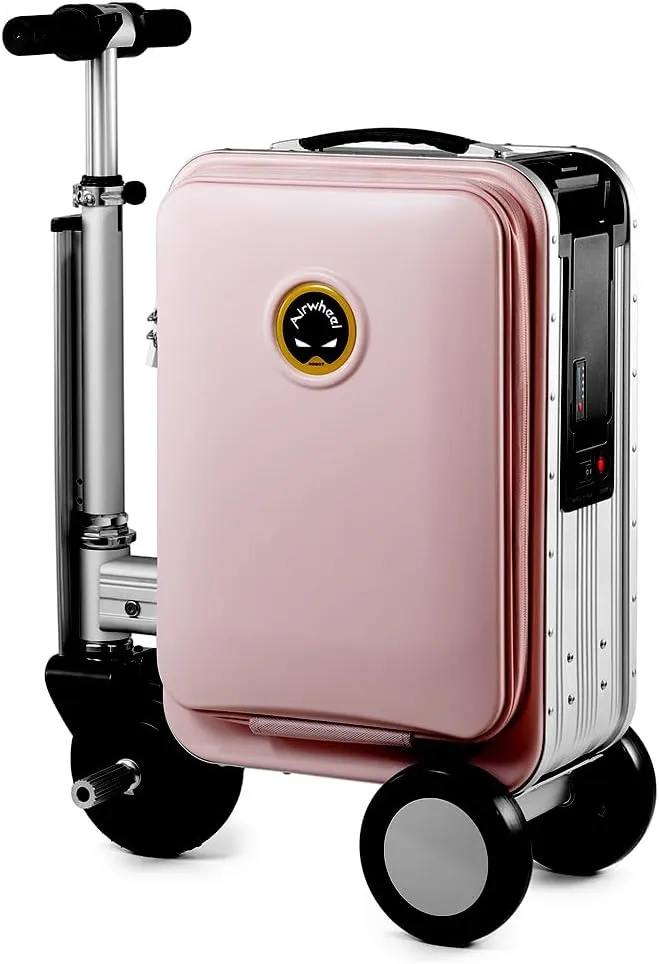 SE3S Smart Riding Luggage Electric Suitcase Scooter with Removable Battery (pink)