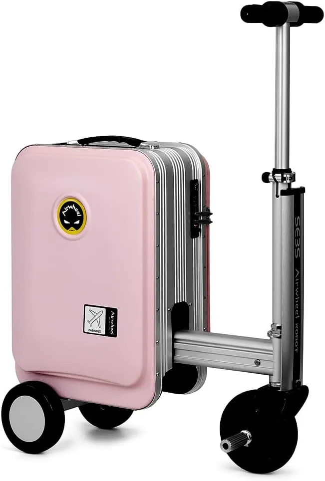 SE3S Smart Riding Luggage Electric Suitcase Scooter with Removable Battery (pink)