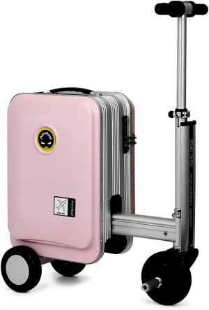 SE3S Smart Riding Luggage Electric Suitcase Scooter with Removable Battery (pink)