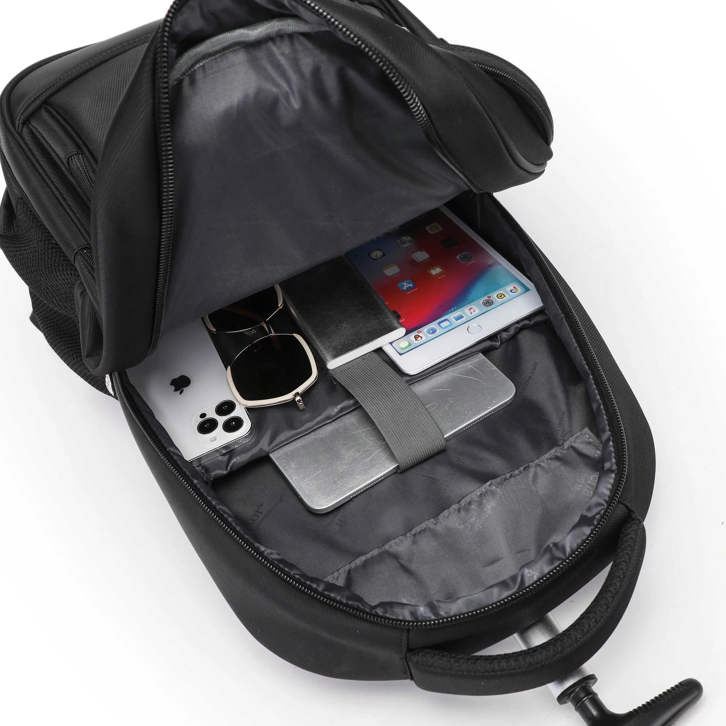 Senator 21 Inch Rolling Backpack Trolley for Travel Professional Laptop Travel Suitcase Business for Unisex Carry-On Luggage Lightweight Trolley School Bag for College Student KH8044 (Black)
