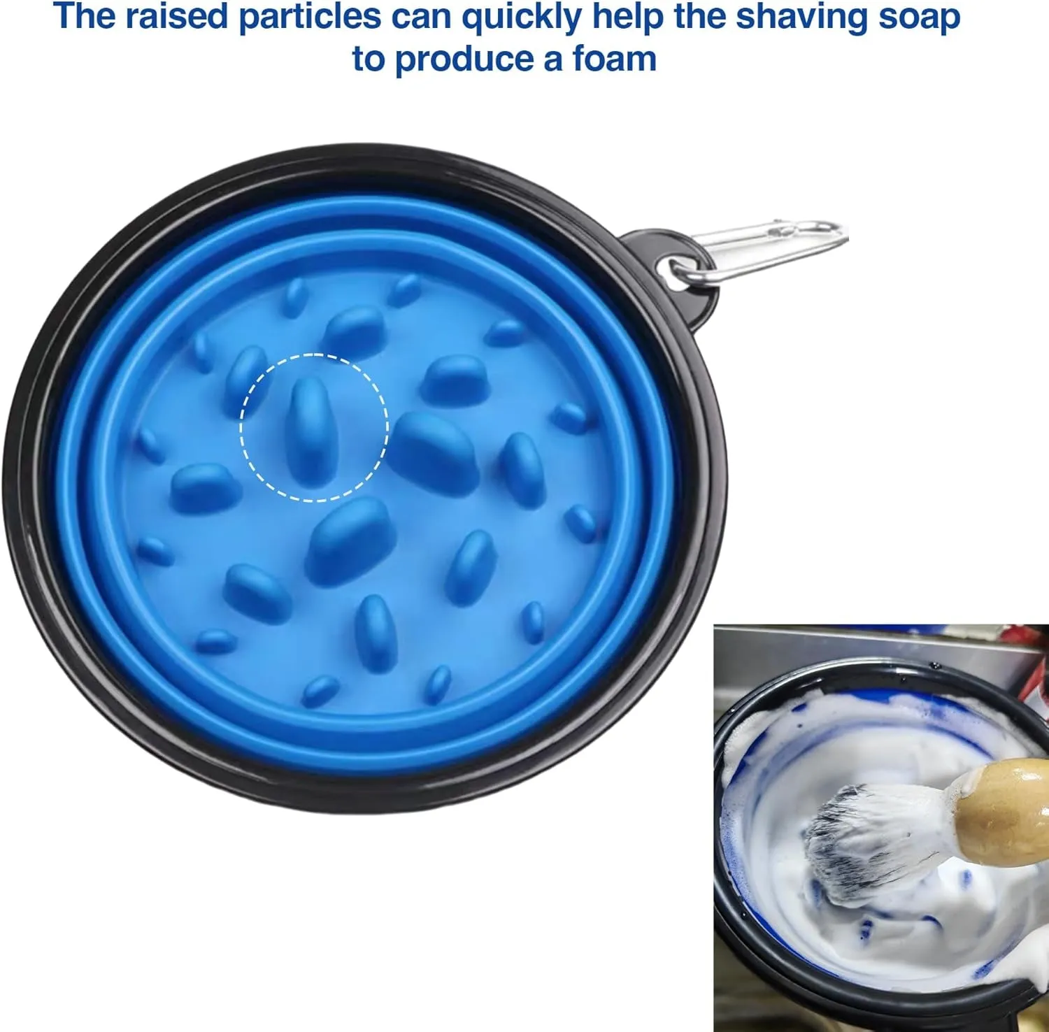 Shaving Bowl Foldable Shaving Soap Bowl for Shave Cream, Silicone Shaving Cup for Wet Shaving for Men Easy to Carry