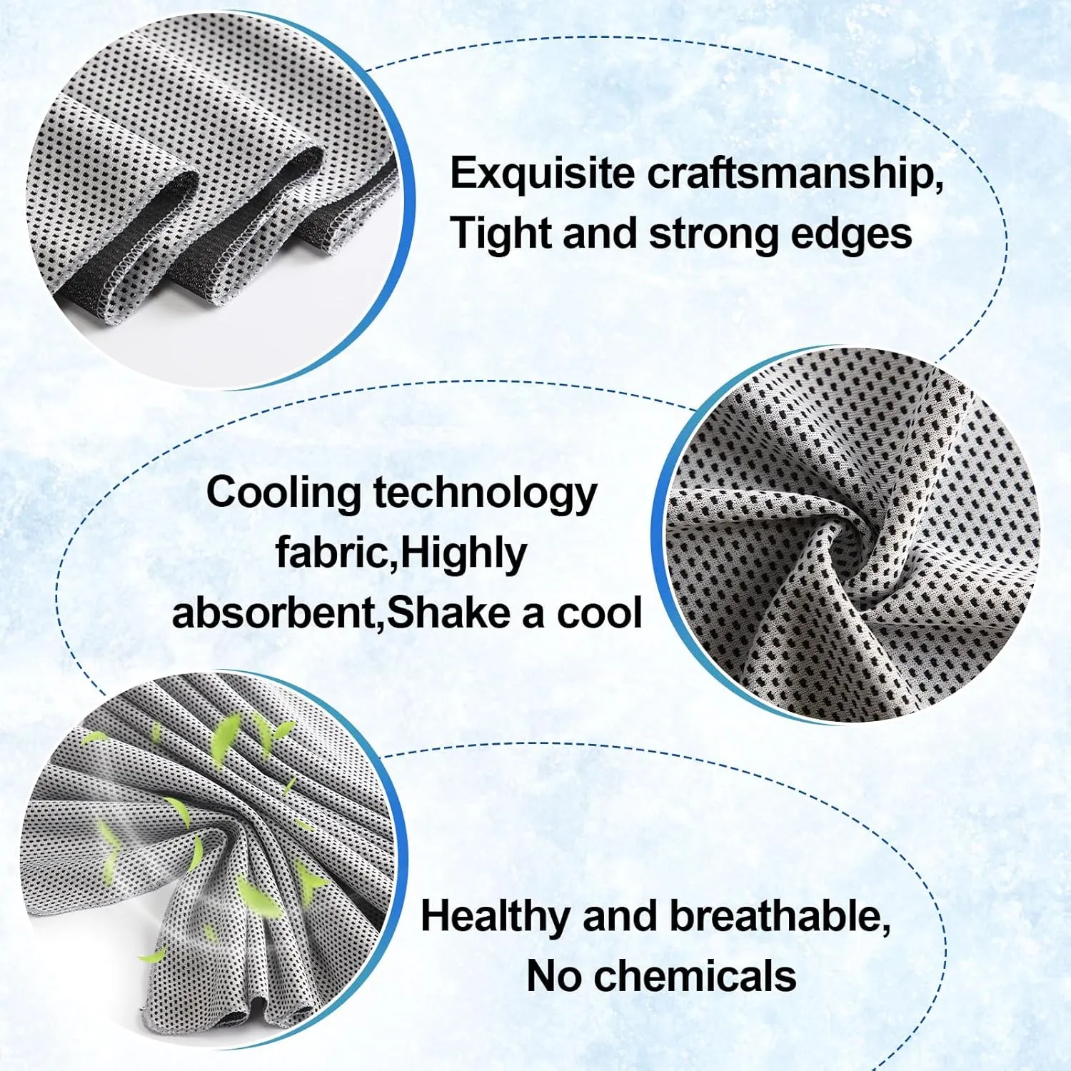Shellwei 50 Pcs Cooling Towel 40 x 12 Inch Microfiber Workout Towels Breathable Chilly Towel Ice Cool Cold Towels Bulk Fast Drying Absorbent Sweat Rag for Neck Yoga Sports Golf Gym