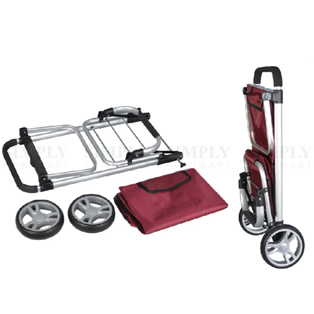 Shopping Cart Trolley Grocery Aluminium Foldable Luggage Wheels Basket Carts Bag