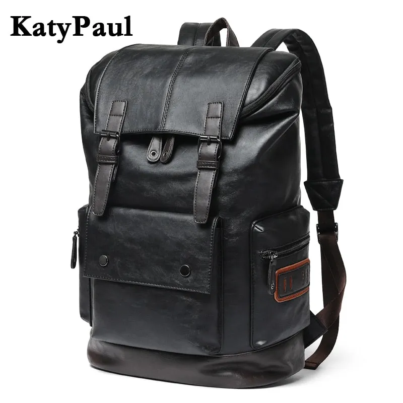 Shoulder Bag Bags School Leather High Brand Laptop Men's KatyPaul Backpack Special offers Quality Loyal customers Youth Business Male Rucksack Travel Mochila