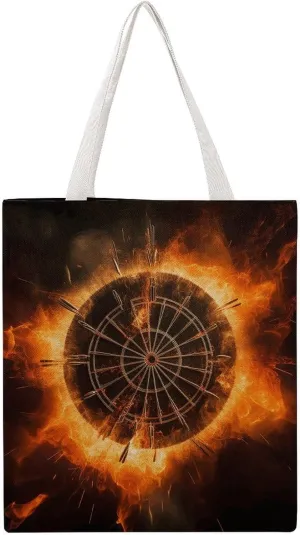 Single-sided Dart Board Printed Canvas Tote Bag,print Reusable Tote Bag,office Worker Portable Tote Bag
