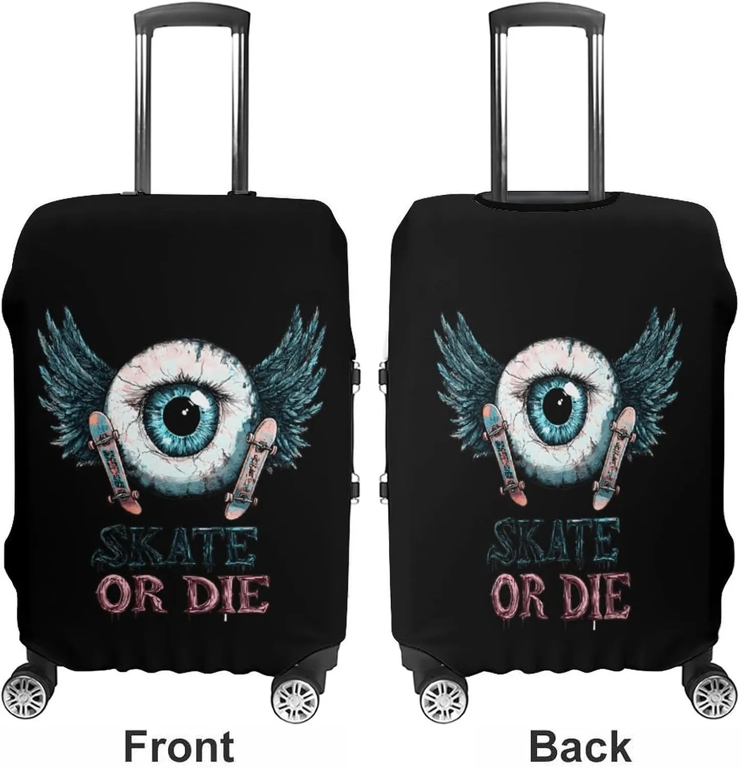 Skate Or Die Eyeball Wings Luggage Cover for Suitcase Luggage Protector Travel Bag Covers for Luggages