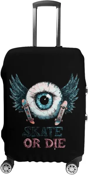 Skate Or Die Eyeball Wings Luggage Cover for Suitcase Luggage Protector Travel Bag Covers for Luggages