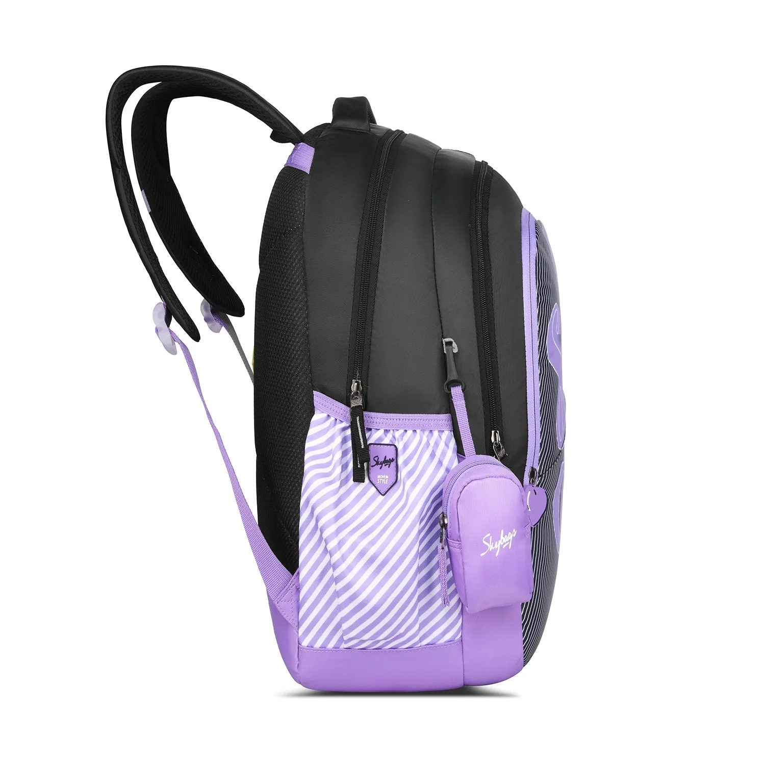 Skybags PEARL 06 SCHOOL BACKPACK BLACK PURPLE