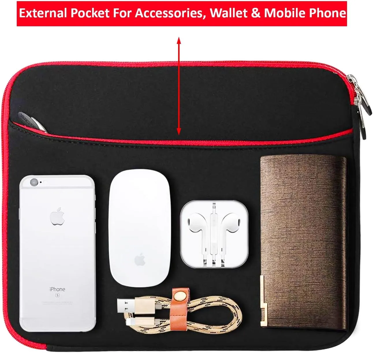 Slim Nylon Water Resistant Pouch Bag Travel Case for 12 inch Laptops, HP Spectre x360, Samsung Galaxy Tab S8 Ultra, Lenovo Chromebook Duet 3
