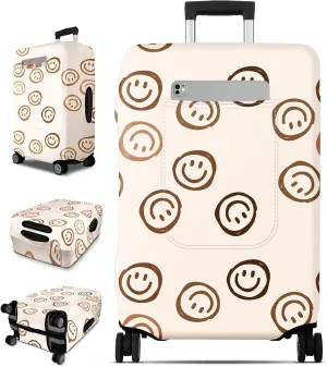 Slohif Luggage Cover for Suitcase Tsa Approved Protector - Luggage Sleeve Large Suit Case Cover Travel Stretch Baggage Case Protective Washable Fit 22-32 Inch Beige M