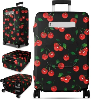 Slohif Luggage Cover for Suitcase Tsa Approved Protector - Luggage Sleeve Large Suit Case Cover Travel Stretch Baggage Case Protective Washable Fit 22-32 Inch Cherry M