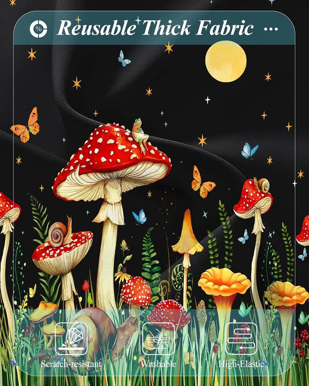 Slohif Luggage Cover for Suitcase Tsa Approved Protector - Luggage Sleeve Large Suit Case Cover Travel Stretch Baggage Case Protective Washable Fit 22-32 Inch Mushroom M