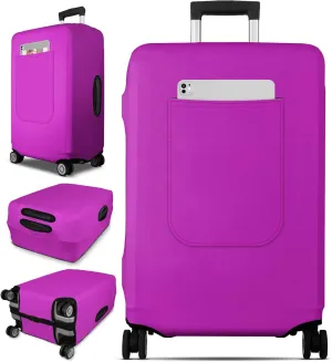 Slohif Luggage Cover for Suitcase Tsa Approved Protector - Luggage Sleeve Large Suit Case Cover Travel Stretch Baggage Case Protective Washable Fit 26-28 Inch Purple