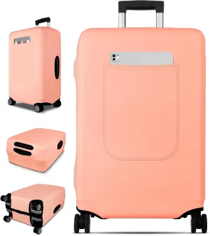 Slohif Luggage Cover for Suitcase Tsa Approved Protector - Luggage Sleeve Large Suit Case Cover Travel Stretch Baggage Case Protective Washable Fit 26-28 Inch Rose