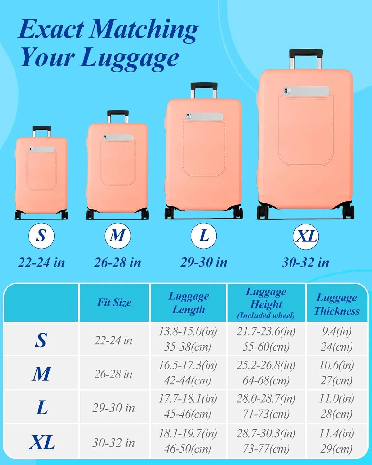 Slohif Luggage Cover for Suitcase Tsa Approved Protector - Luggage Sleeve Large Suit Case Cover Travel Stretch Baggage Case Protective Washable Fit 26-28 Inch Rose