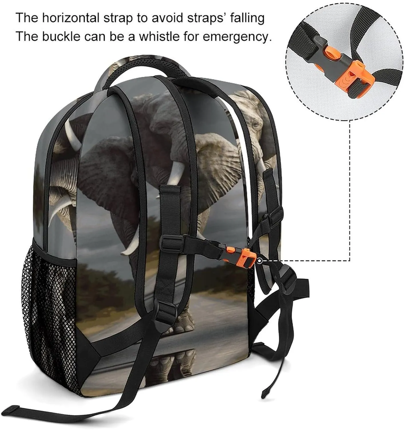Small Backpacks Personalized 3D Elephant Printing Travel Bag Lightweight Travel Backpack For Women Men