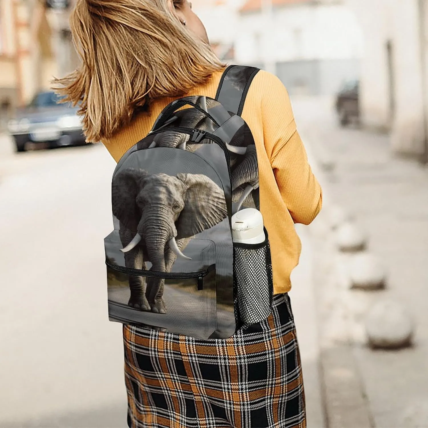 Small Backpacks Personalized 3D Elephant Printing Travel Bag Lightweight Travel Backpack For Women Men