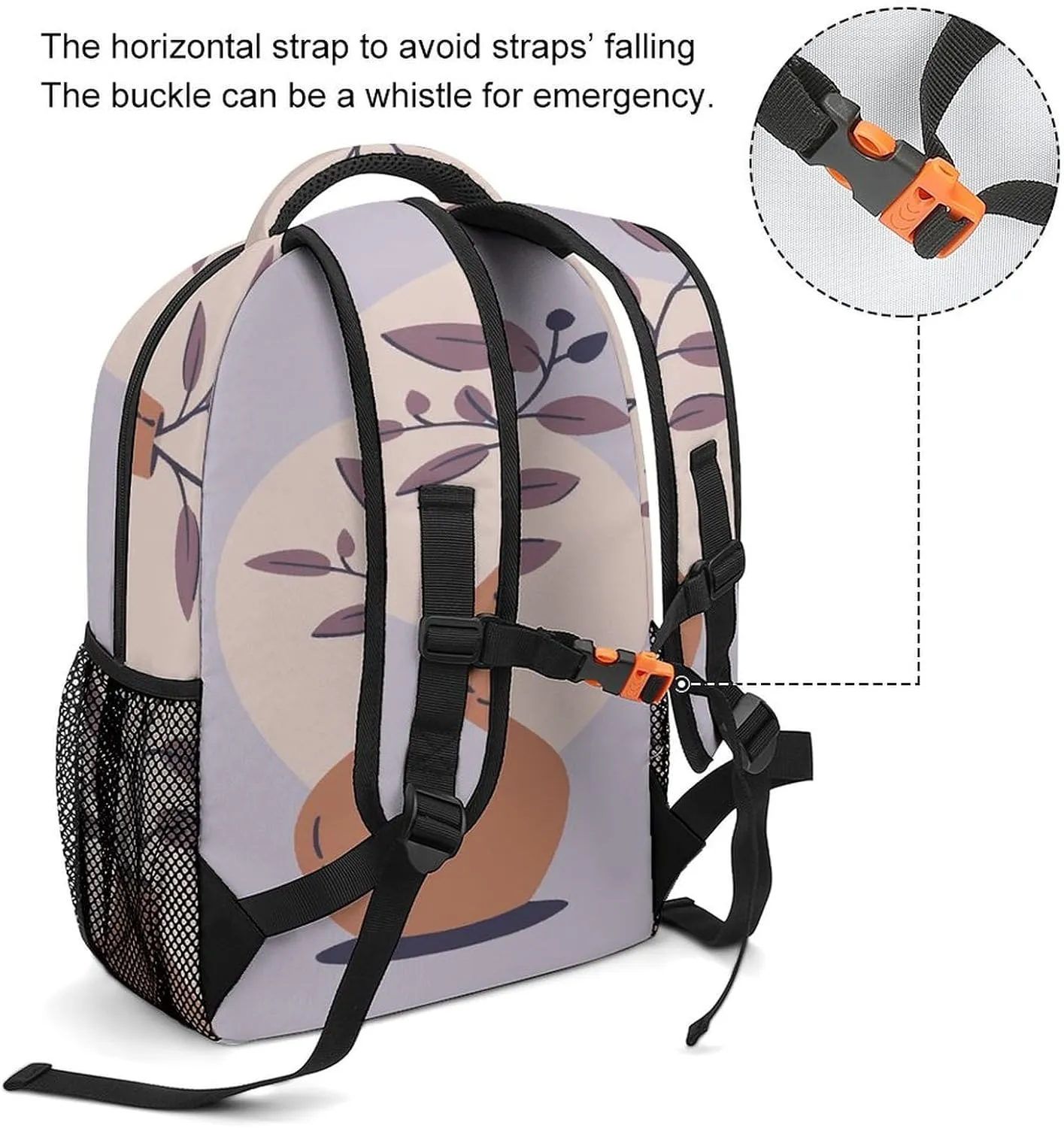 Small Backpacks Personalized A Brown Vase Printing Travel Bag Lightweight Travel Backpack For Women Men