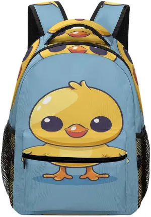 Small Backpacks Personalized A Yellow Chicken Printing Travel Bag Lightweight Travel Backpack For Women Men