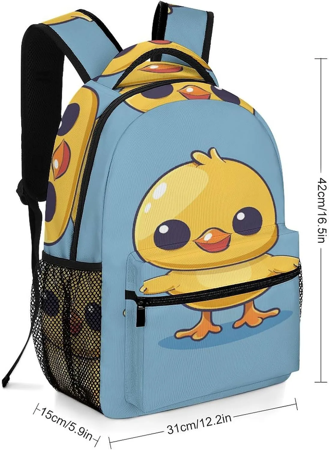 Small Backpacks Personalized A Yellow Chicken Printing Travel Bag Lightweight Travel Backpack For Women Men