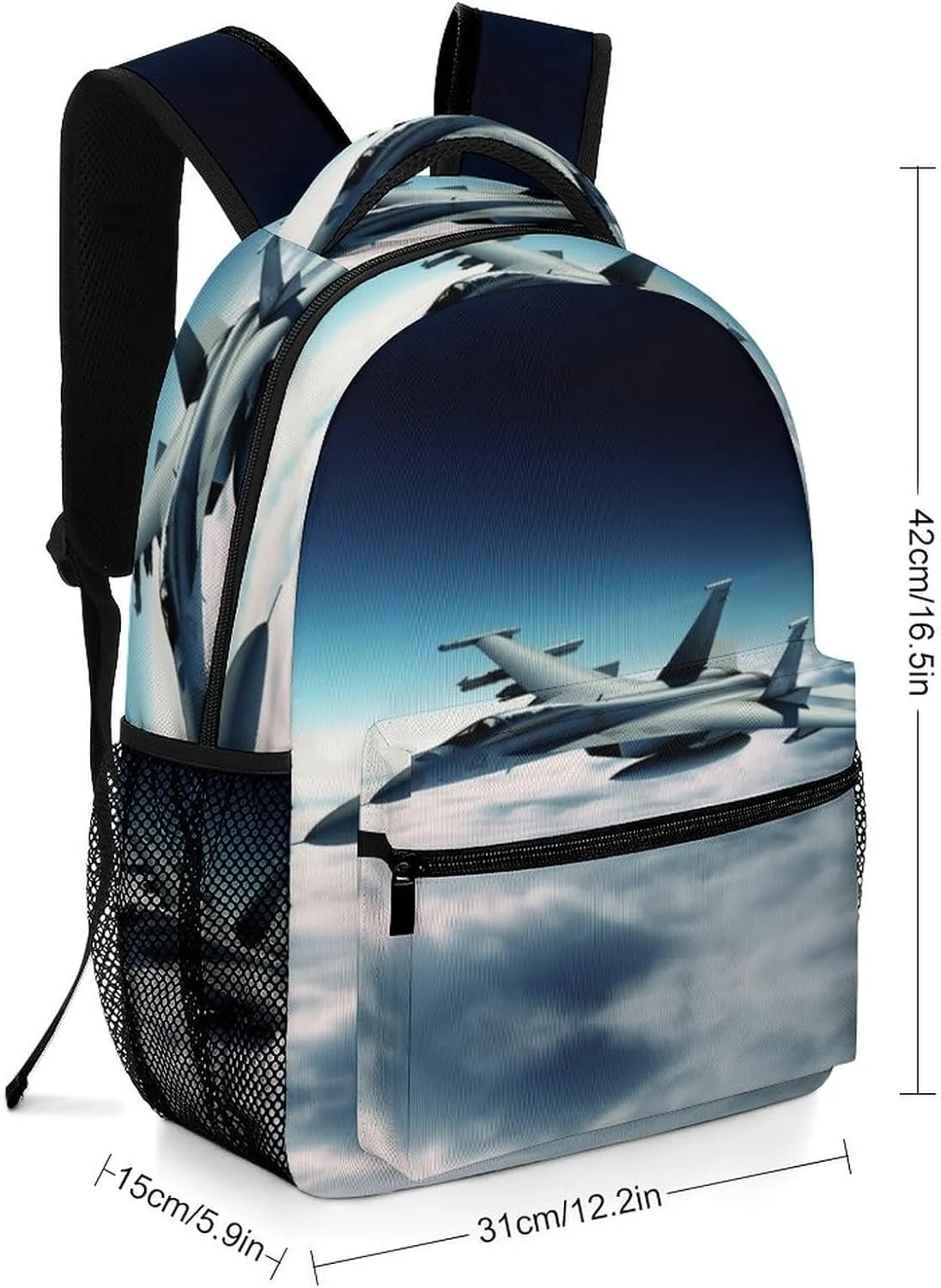 Small Backpacks Personalized Aircraft Fighter Jets Printing Travel Bag Lightweight Travel Backpack For Women Men