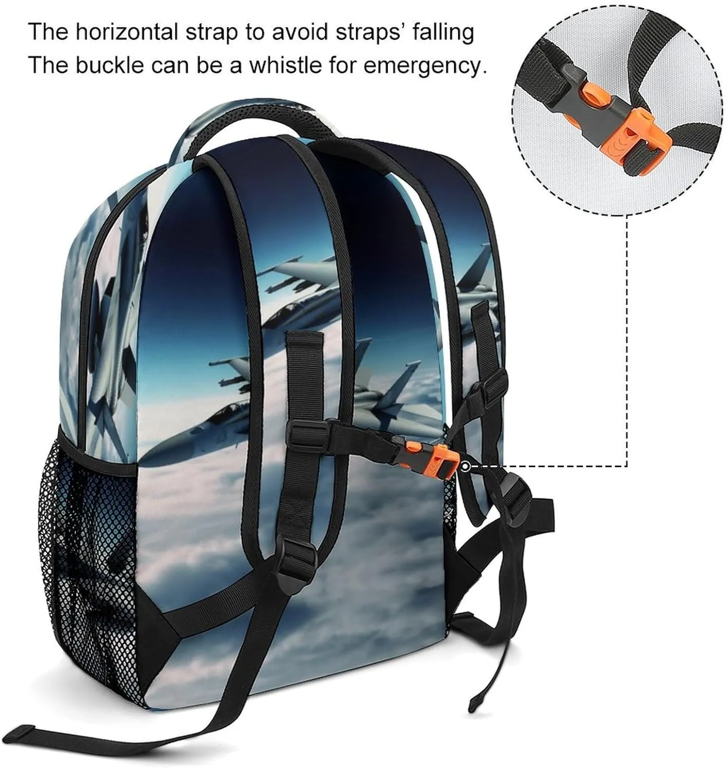 Small Backpacks Personalized Aircraft Fighter Jets Printing Travel Bag Lightweight Travel Backpack For Women Men