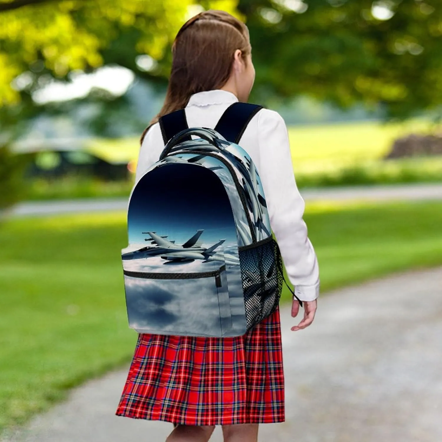Small Backpacks Personalized Aircraft Fighter Jets Printing Travel Bag Lightweight Travel Backpack For Women Men