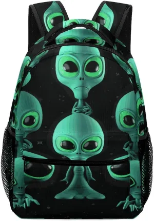 Small Backpacks Personalized Aliens Printing Travel Bag Lightweight Travel Backpack For Women Men
