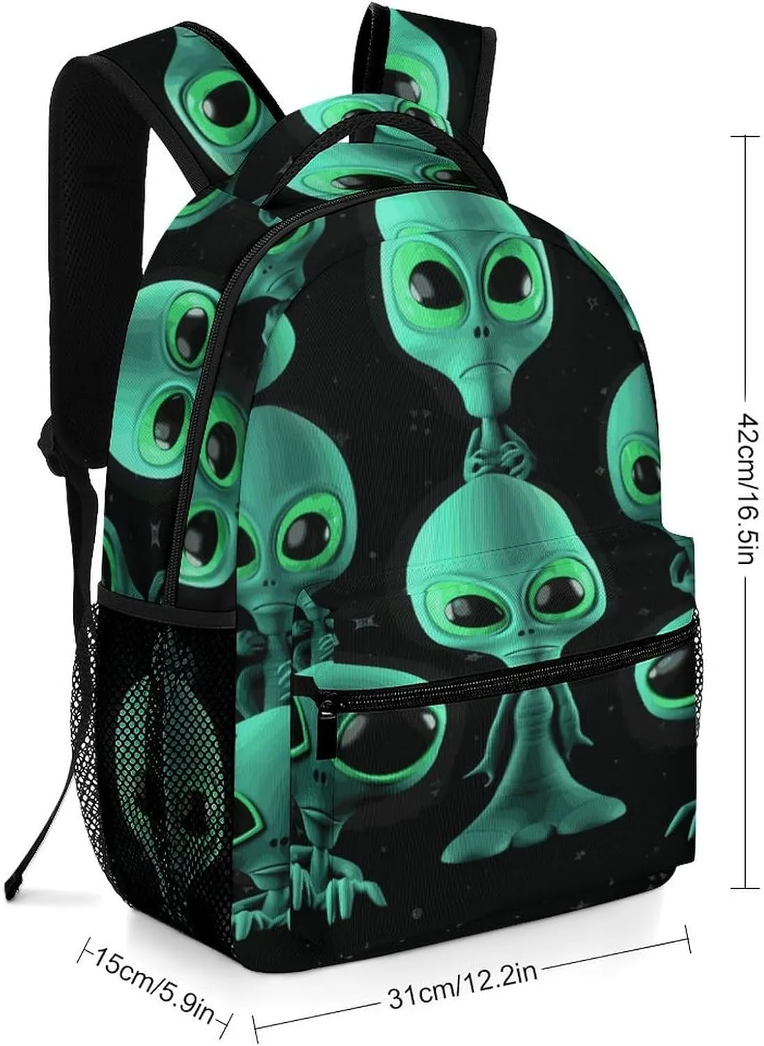 Small Backpacks Personalized Aliens Printing Travel Bag Lightweight Travel Backpack For Women Men