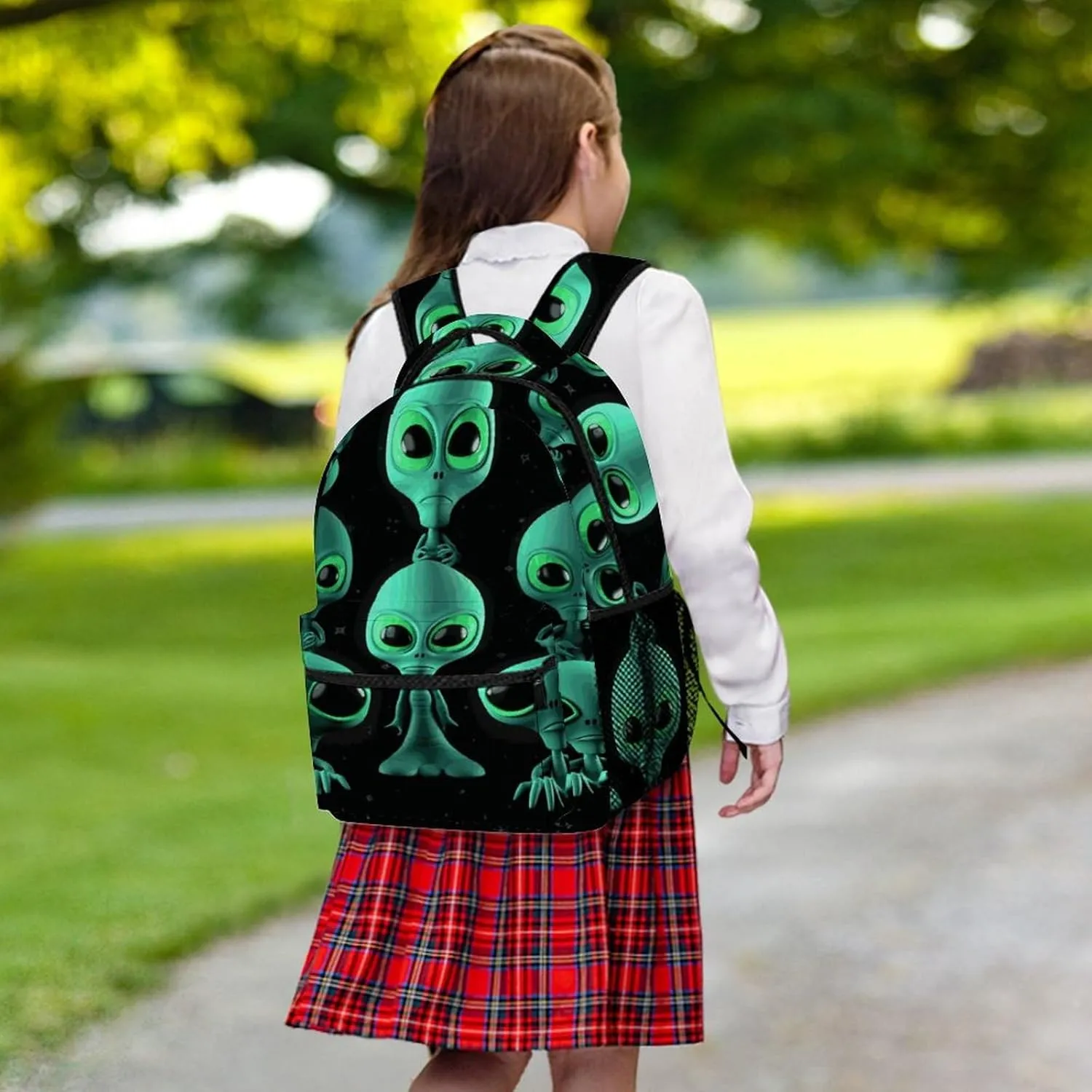 Small Backpacks Personalized Aliens Printing Travel Bag Lightweight Travel Backpack For Women Men