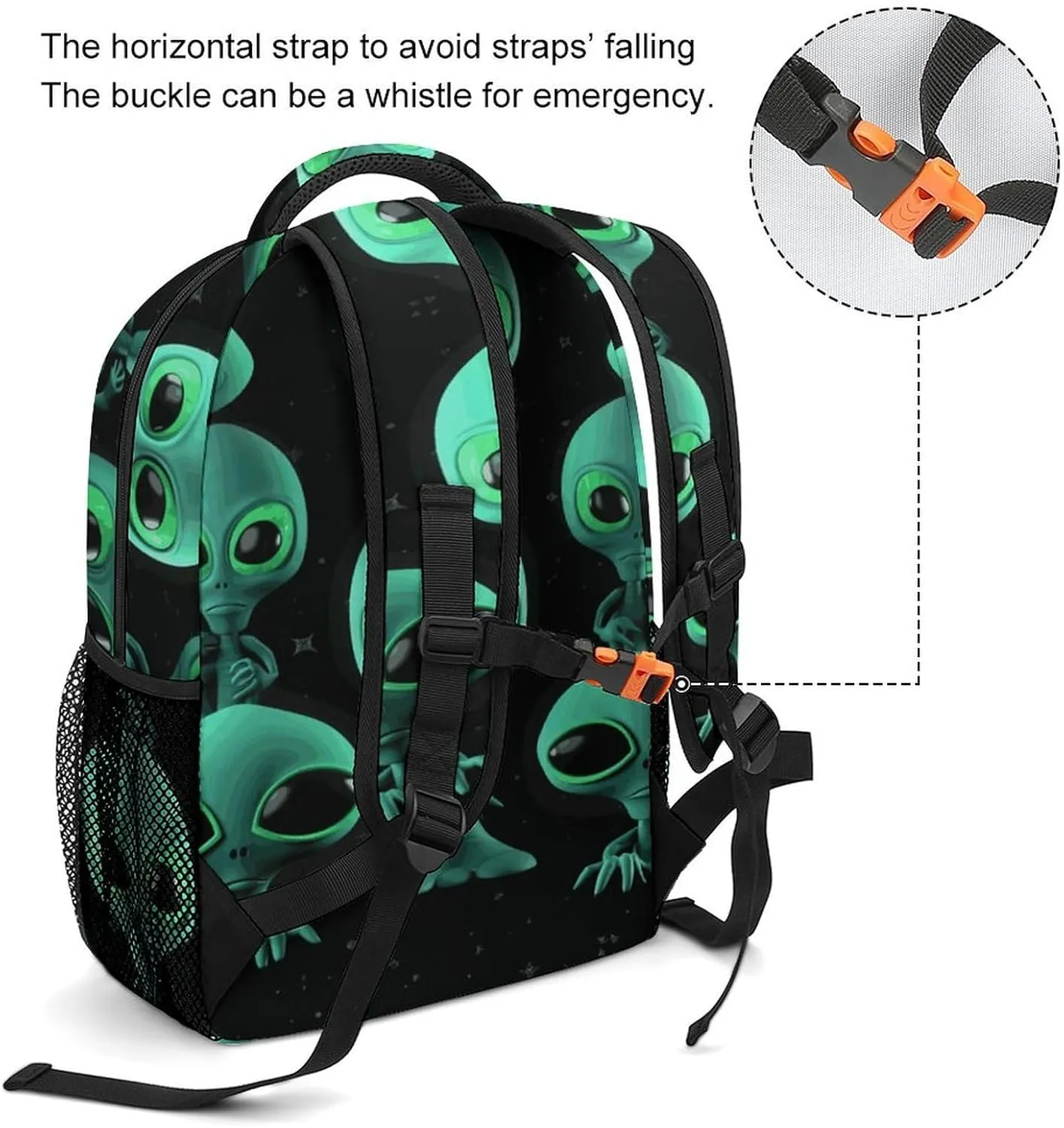 Small Backpacks Personalized Aliens Printing Travel Bag Lightweight Travel Backpack For Women Men