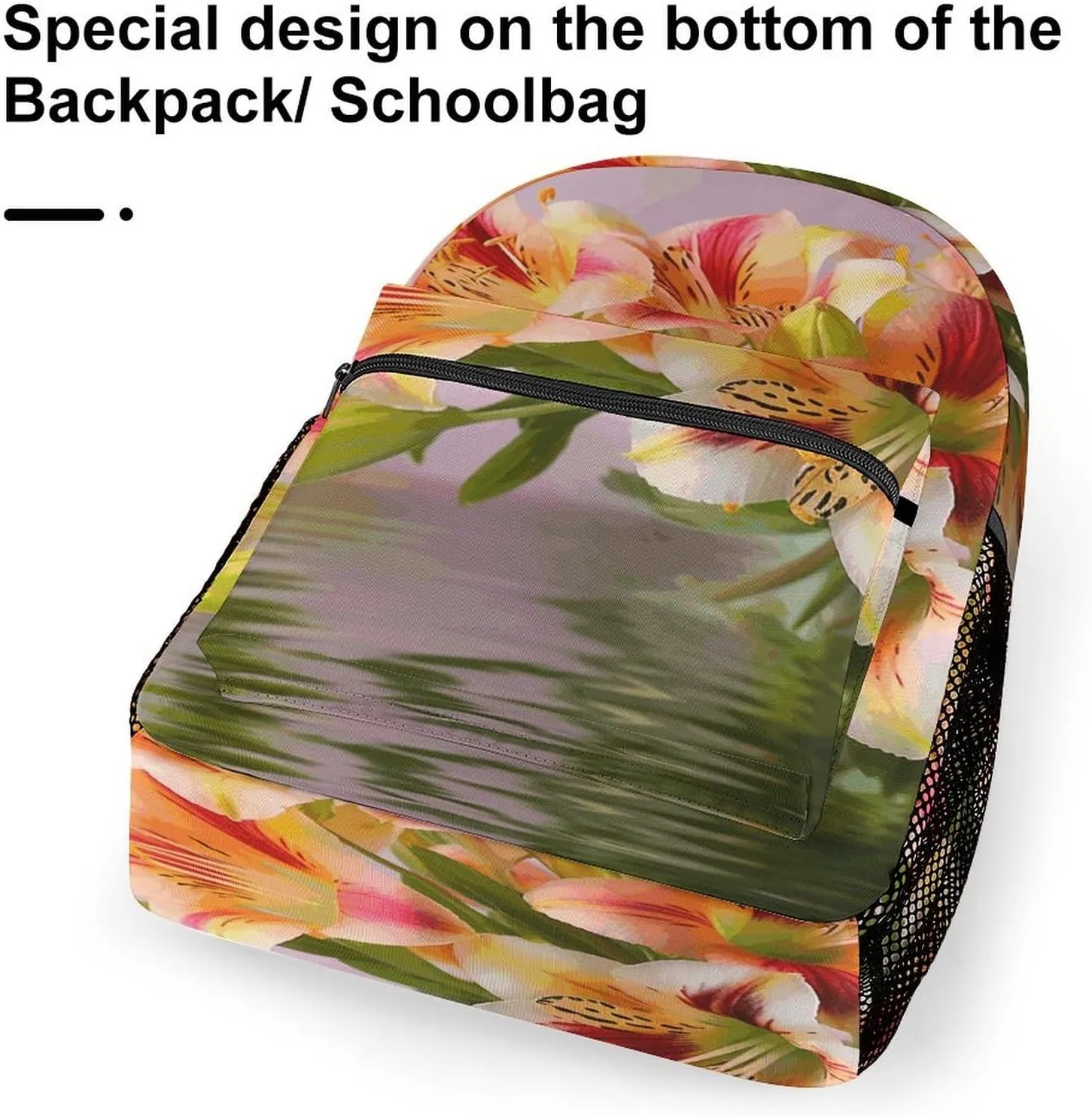 Small Backpacks Personalized Alstroemeria Printing Travel Bag Lightweight Travel Backpack For Women Men