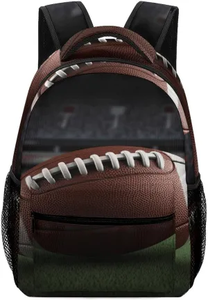 Small Backpacks Personalized American Football Printing Travel Bag Lightweight Travel Backpack For Women Men