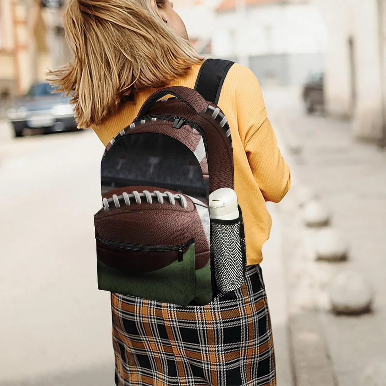 Small Backpacks Personalized American Football Printing Travel Bag Lightweight Travel Backpack For Women Men