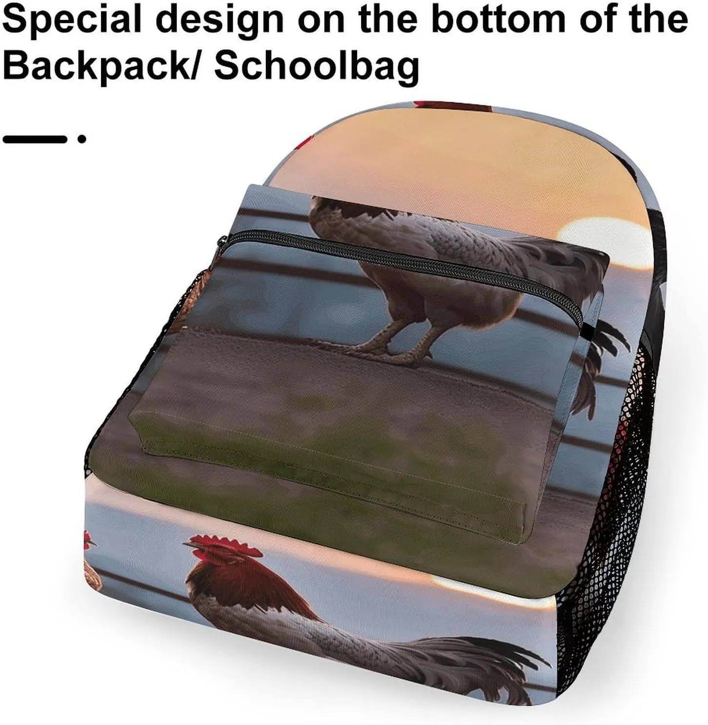 Small Backpacks Personalized Animal Chickens Printing Travel Bag Lightweight Travel Backpack For Women Men