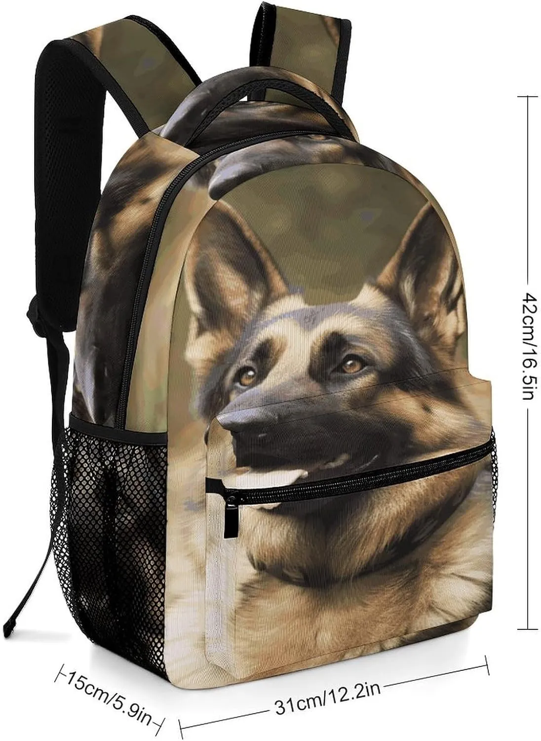 Small Backpacks Personalized Animal German Shepherd Printing Travel Bag Lightweight Travel Backpack For Women Men