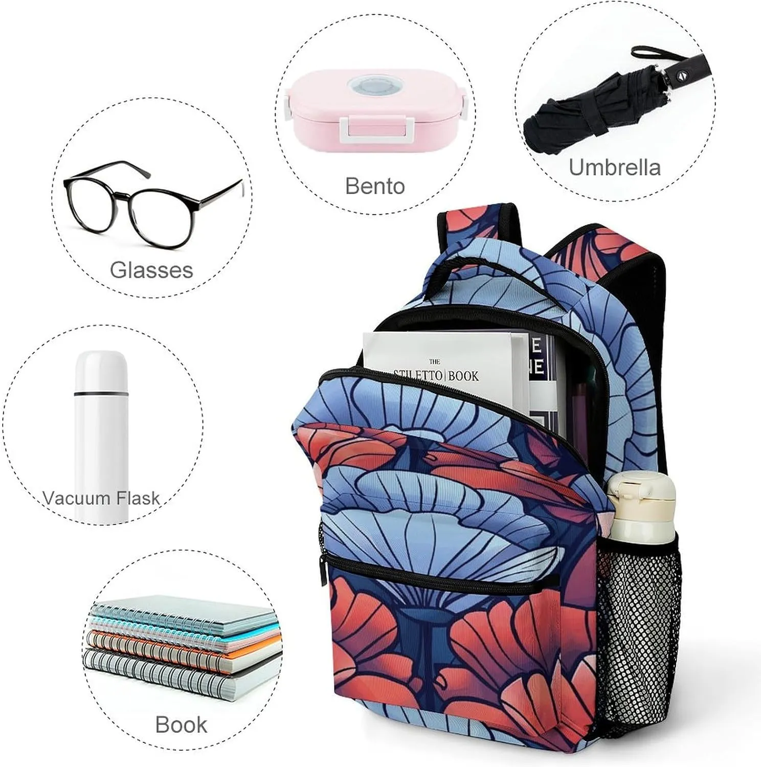 Small Backpacks Personalized Art Deco Style Printing Travel Bag Lightweight Travel Backpack For Women Men