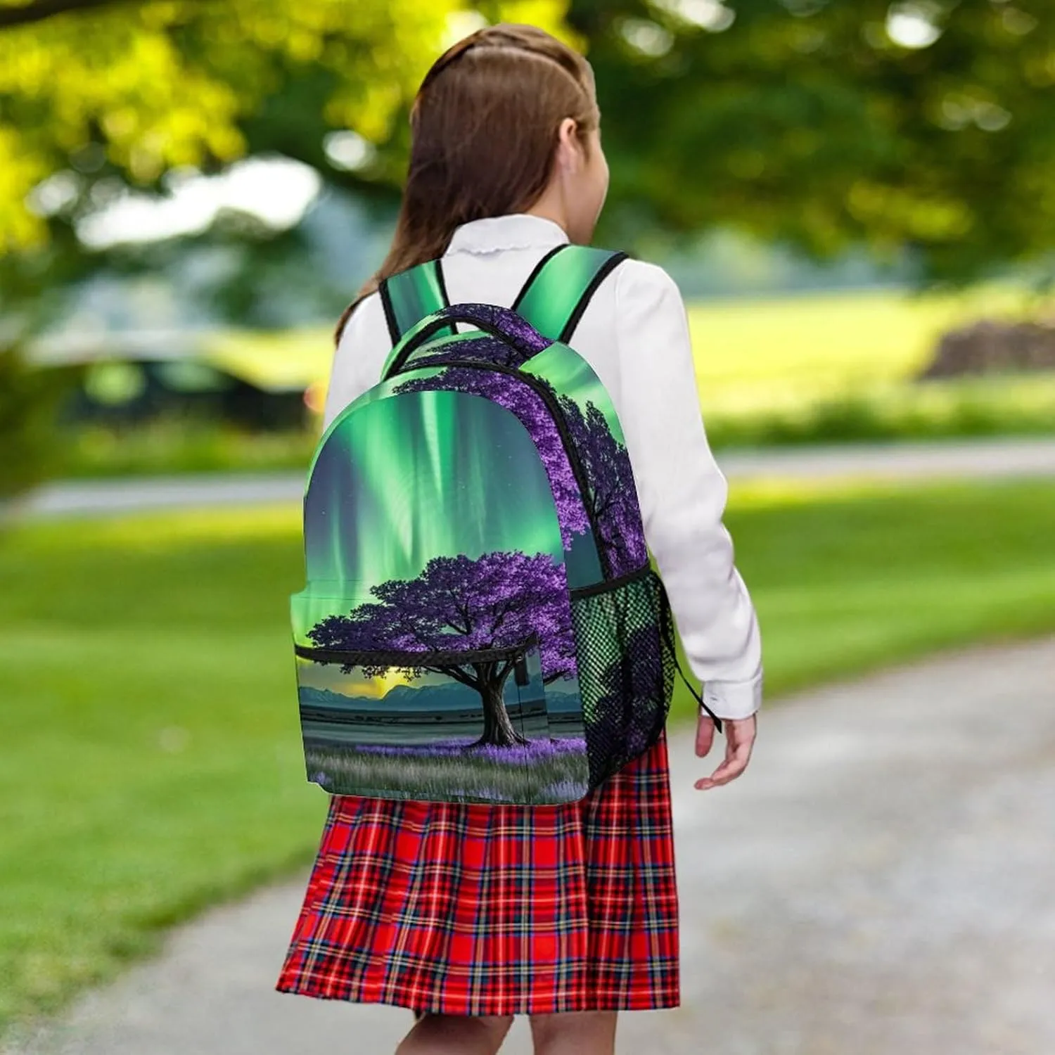 Small Backpacks Personalized Artistic Purple Tree Printing Travel Bag Lightweight Travel Backpack For Women Men