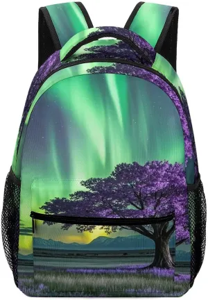 Small Backpacks Personalized Artistic Purple Tree Printing Travel Bag Lightweight Travel Backpack For Women Men