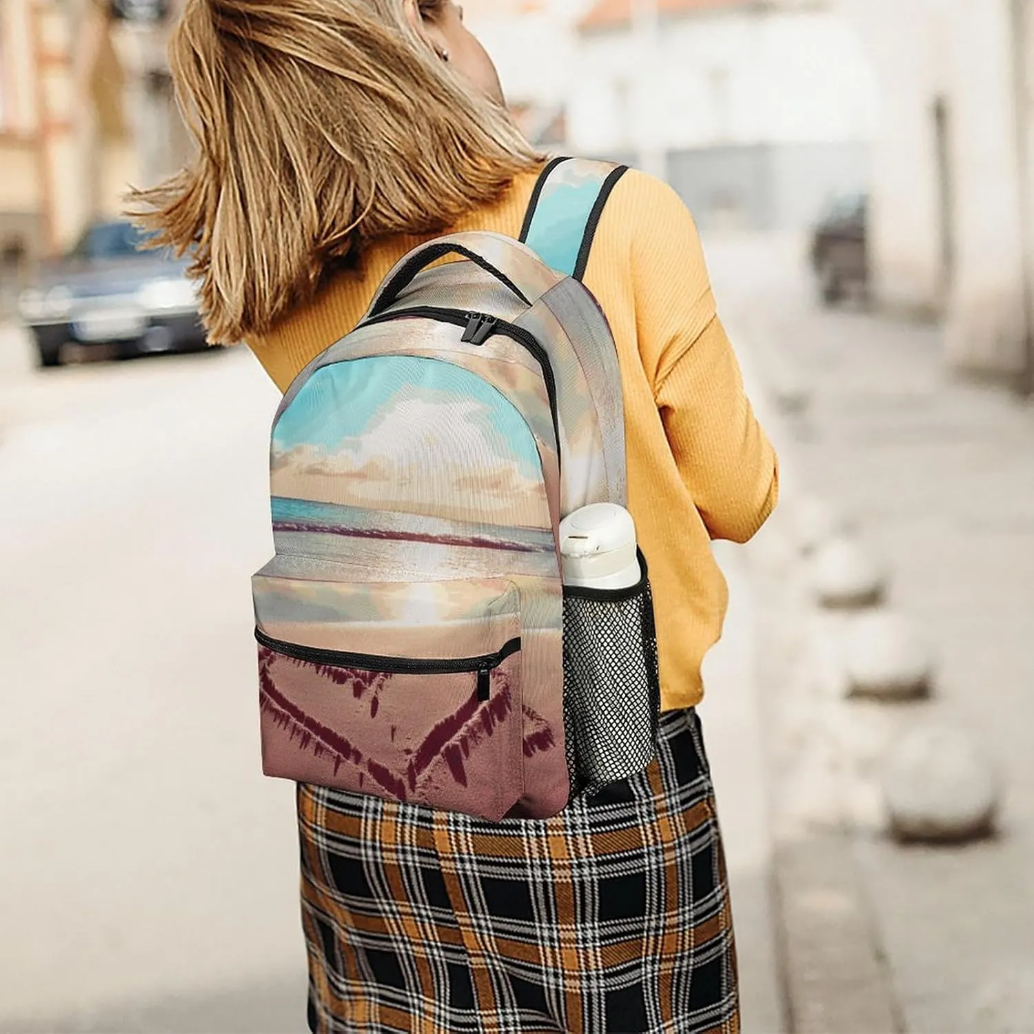 Small Backpacks Personalized Beach Printing Travel Bag Lightweight Travel Backpack For Women Men