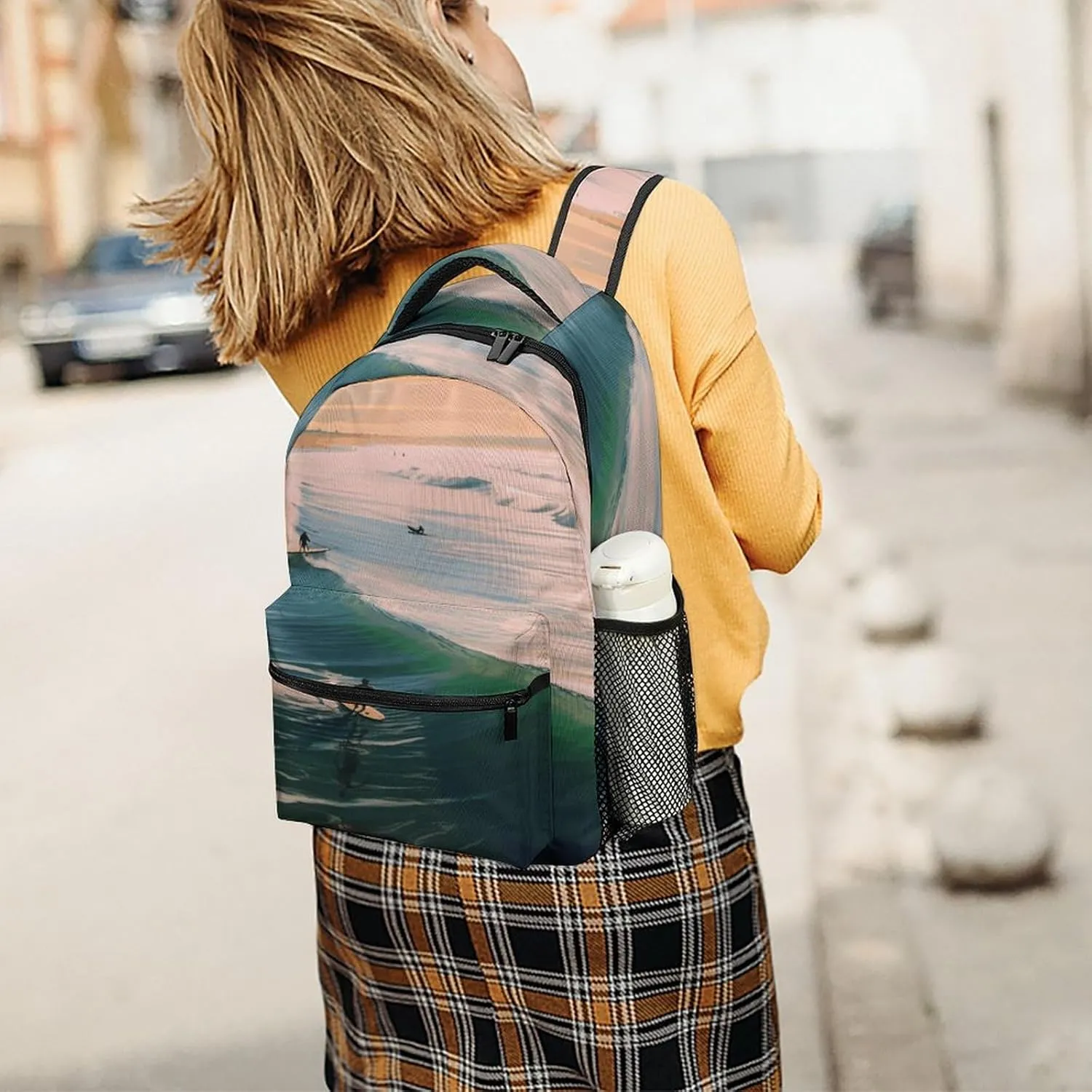 Small Backpacks Personalized Beach Surf Printing Travel Bag Lightweight Travel Backpack For Women Men