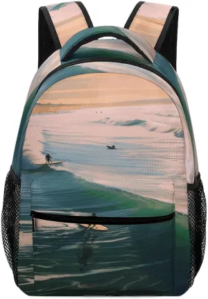 Small Backpacks Personalized Beach Surf Printing Travel Bag Lightweight Travel Backpack For Women Men