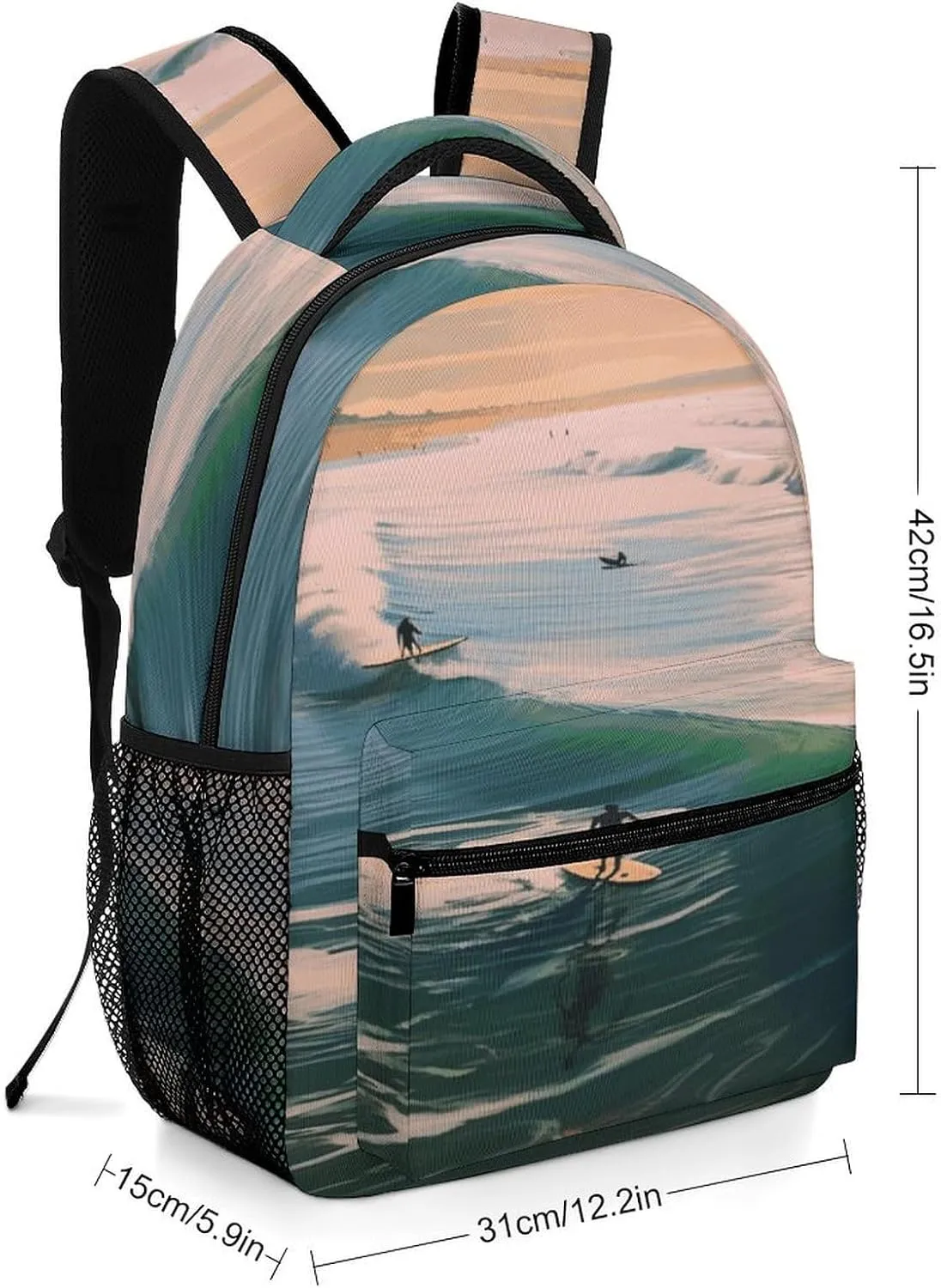 Small Backpacks Personalized Beach Surf Printing Travel Bag Lightweight Travel Backpack For Women Men