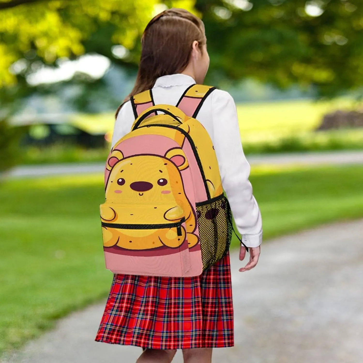 Small Backpacks Personalized Bear Shaped Potato Printing Travel Bag Lightweight Travel Backpack For Women Men