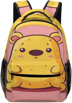 Small Backpacks Personalized Bear Shaped Potato Printing Travel Bag Lightweight Travel Backpack For Women Men