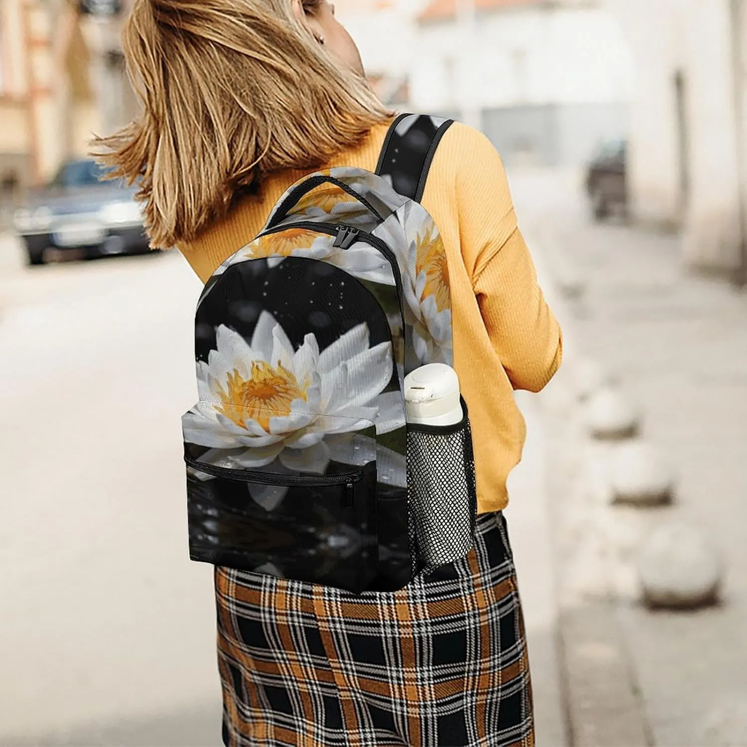 Small Backpacks Personalized Beautiful Flowers Printing Travel Bag Lightweight Travel Backpack For Women Men