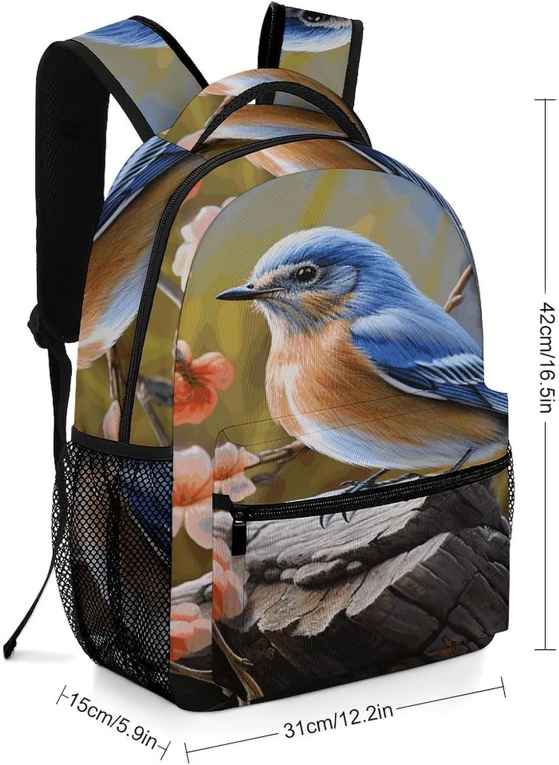 Small Backpacks Personalized Bird on The Branch Printing Travel Bag Lightweight Travel Backpack For Women Men