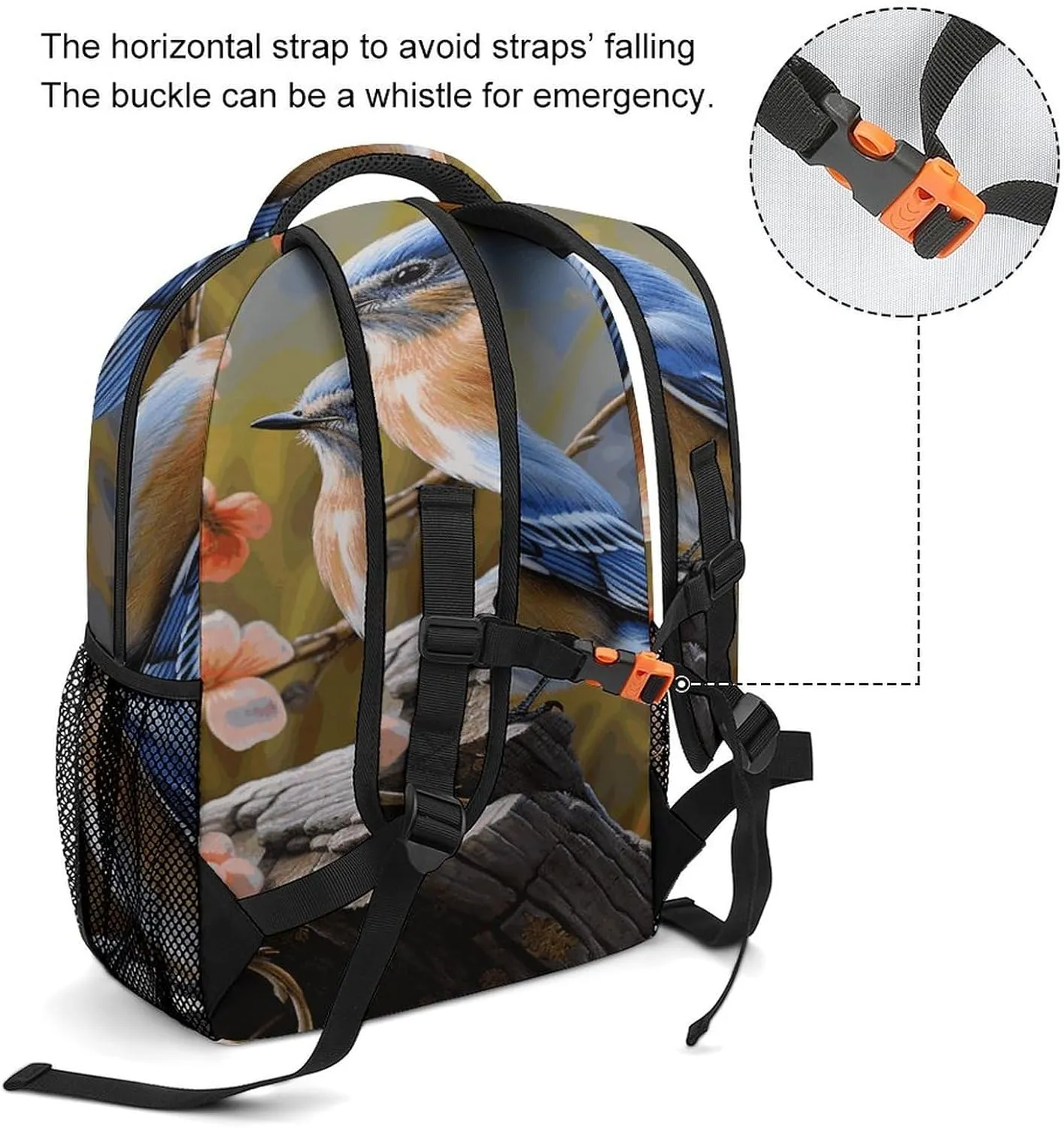 Small Backpacks Personalized Bird on The Branch Printing Travel Bag Lightweight Travel Backpack For Women Men